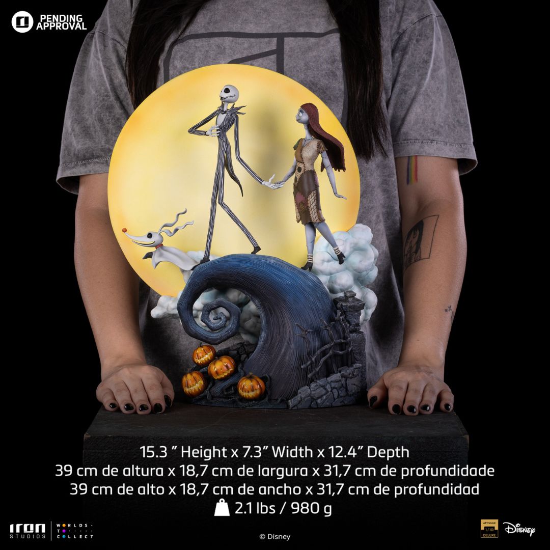 Jack And Sally Nightmare Before Christmas Deluxe Statue By Iron Studios -Iron Studios - India - www.superherotoystore.com