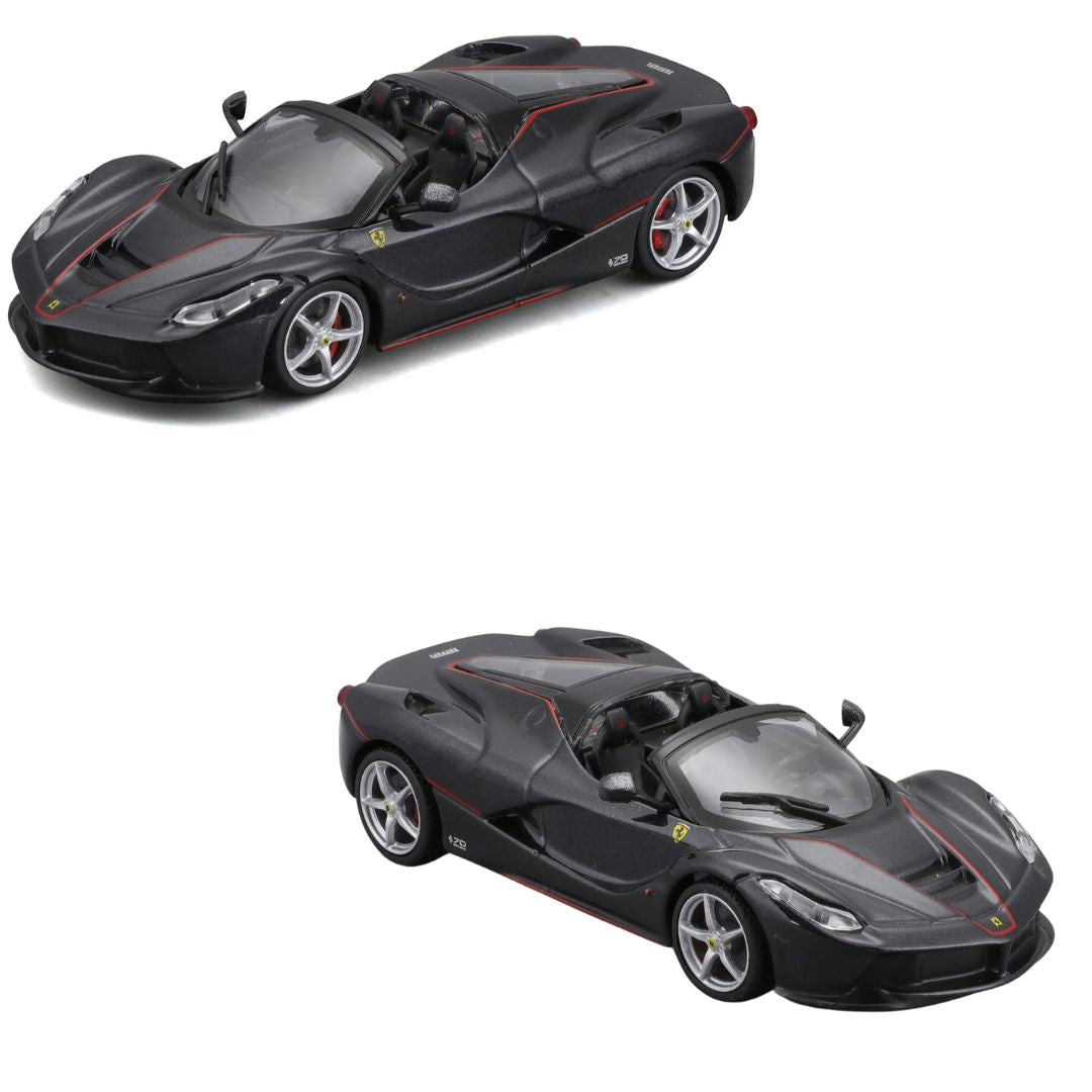 Black Ferrari LaFerrari Aperta 1:43 Scale Die-Cast car by Bburago -Bburago - India - www.superherotoystore.com