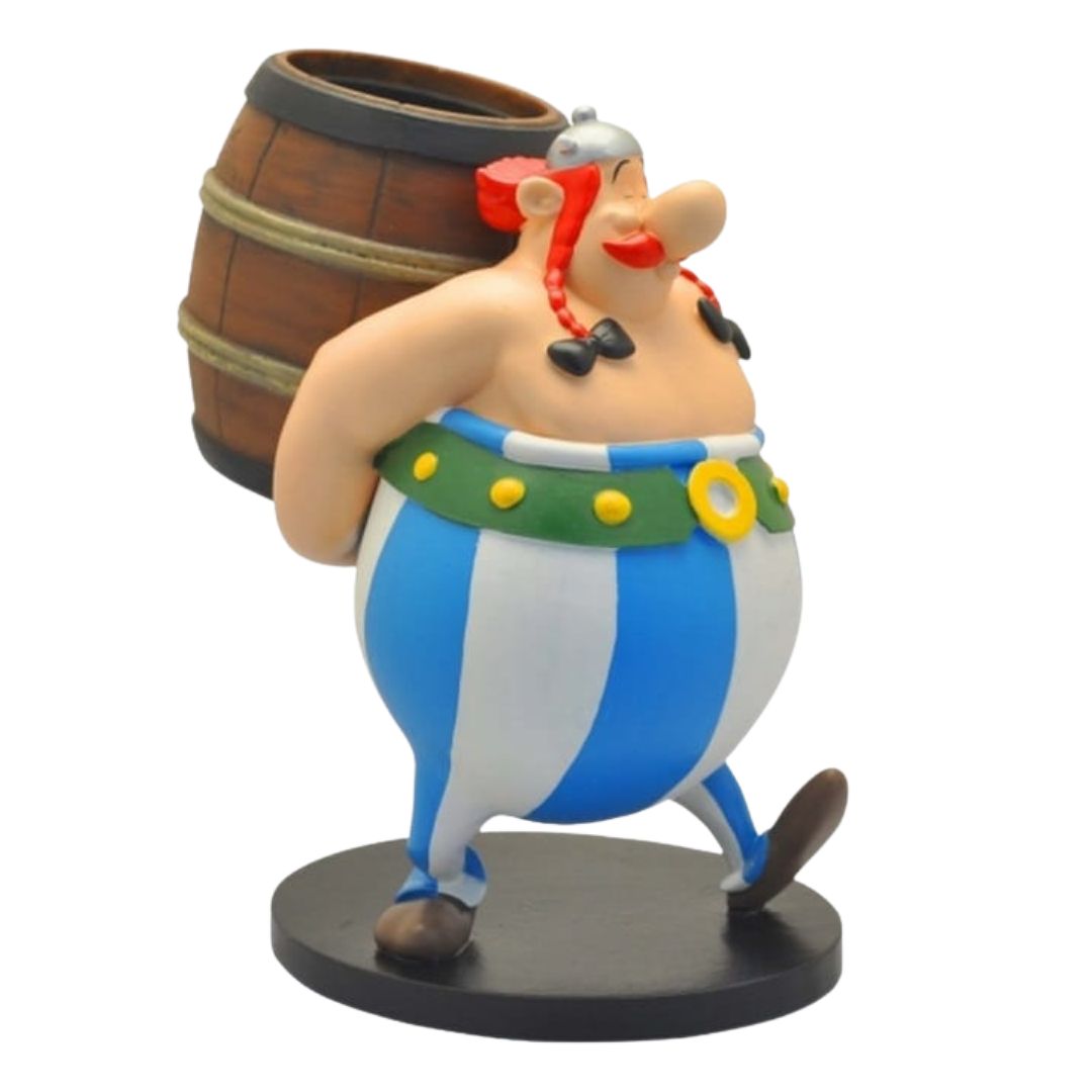 Obelix With His Barrel Statue By Plastoy