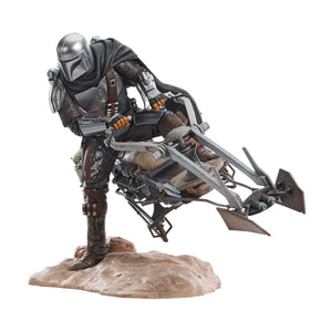 Star Wars: The Mandalorian Din Djarin on Speeder Bike Premier Collection 1:7 Scale Statue by Diamond Select Toys -Diamond Gallery - India - www.superherotoystore.com