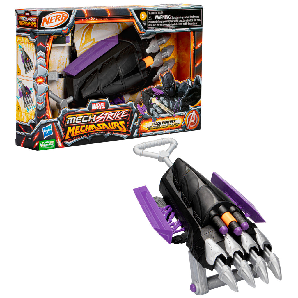 NERF Marvel Mech Strike Mechasaurs Black Panther Blaster by Hasbro -Hasbro - India - www.superherotoystore.com