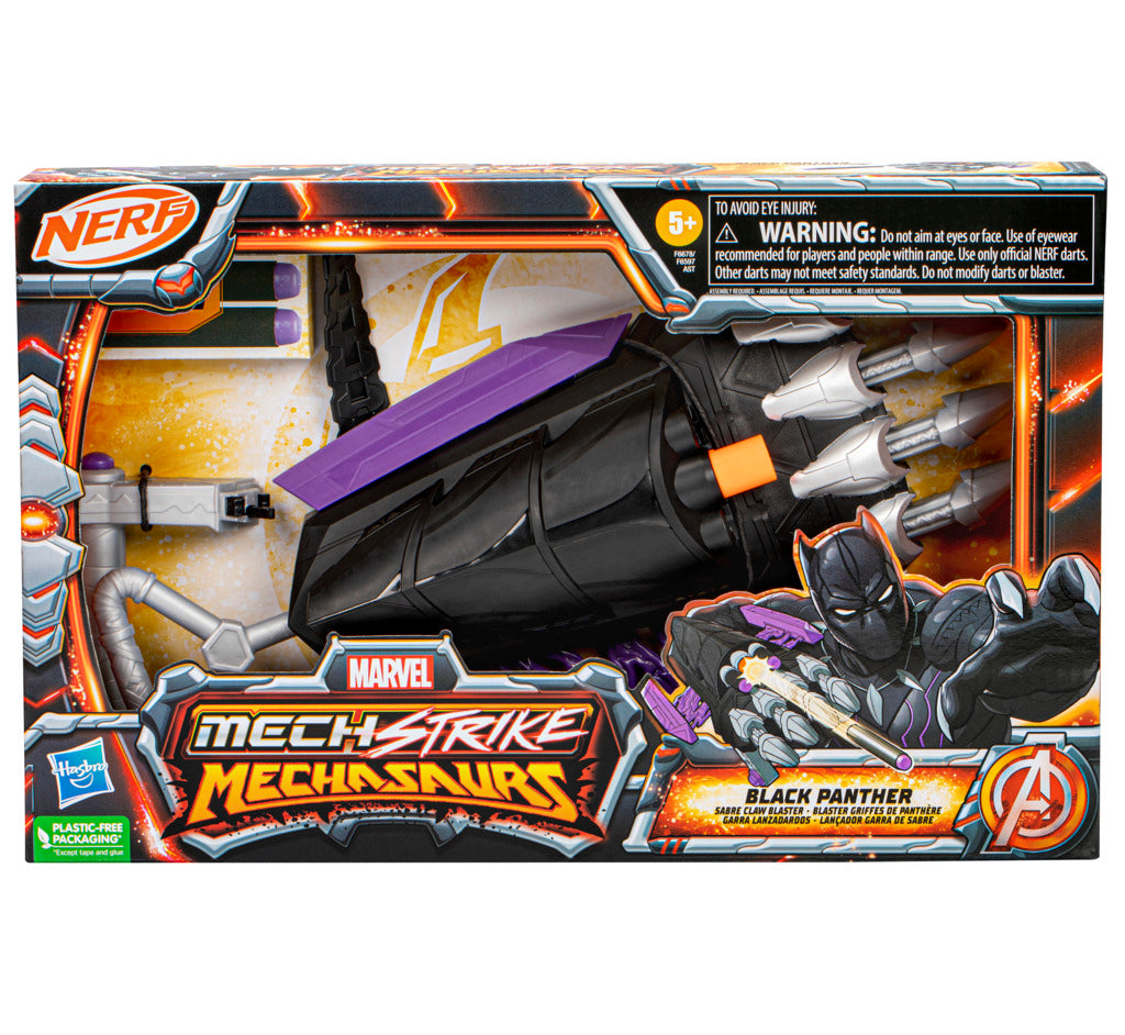 NERF Marvel Mech Strike Mechasaurs Black Panther Blaster by Hasbro -Hasbro - India - www.superherotoystore.com