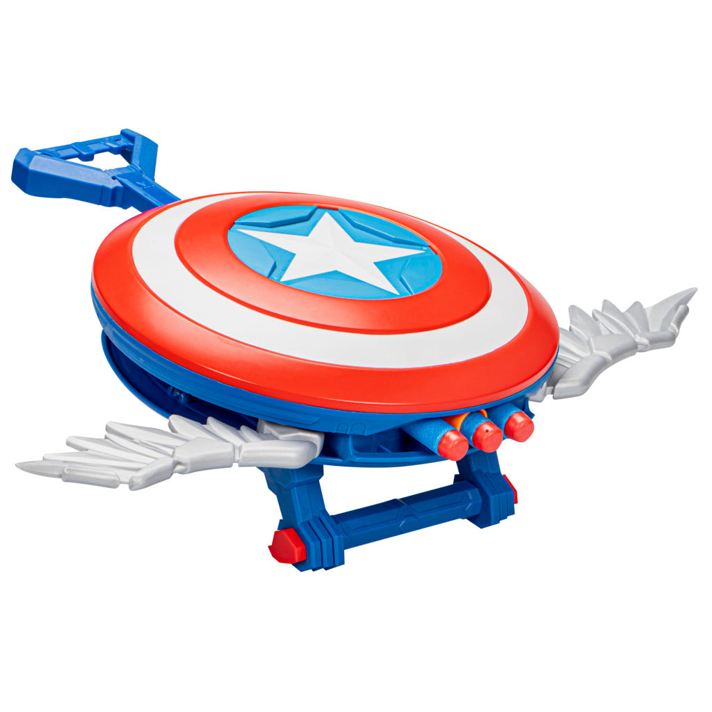 NERF Marvel Mech Strike Mechasaurs Captain America Redwing Blaster ...