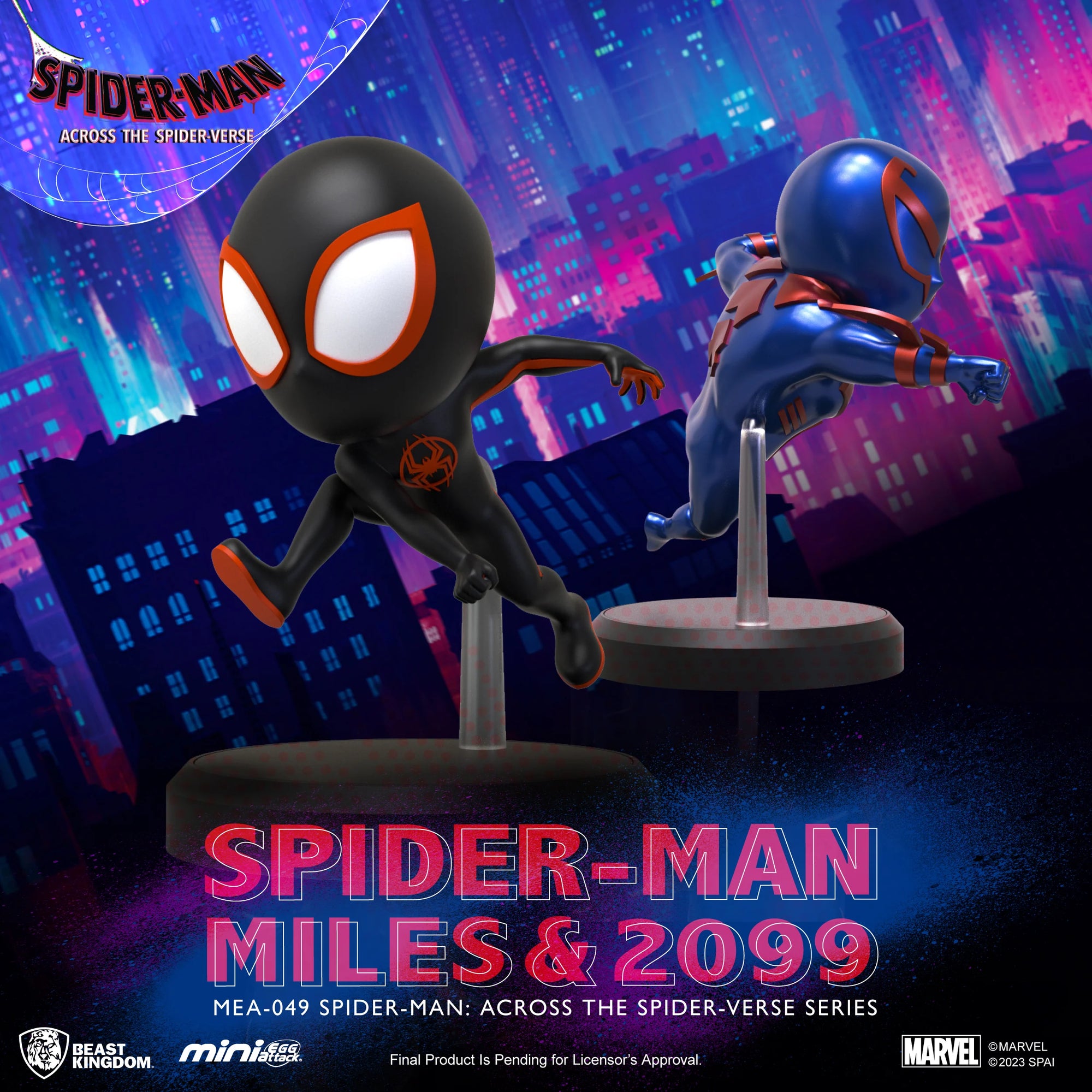Spider-Man: Across the Spider-Verse Miles Morales and Spider-Man 2099 MEA-049 Mini-Figure 2-Pack by Beast Kingdom -Beast Kingdom - India - www.superherotoystore.com