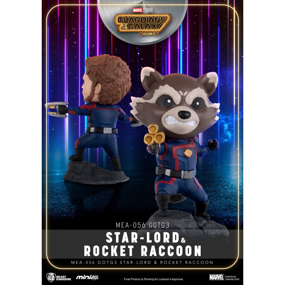 Guardians of the Galaxy Vol. 3 Star-Lord and Rocket Raccoon MEA-056 Mini-Figure 2-Pack by Beast Kingdom -Beast Kingdom - India - www.superherotoystore.com