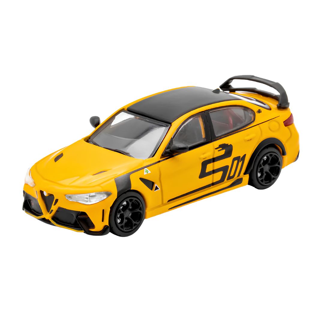 Alfa Romeo Giulia Gtam ( Yellow Latte Art) 1:64 Diecast Car By Gcd