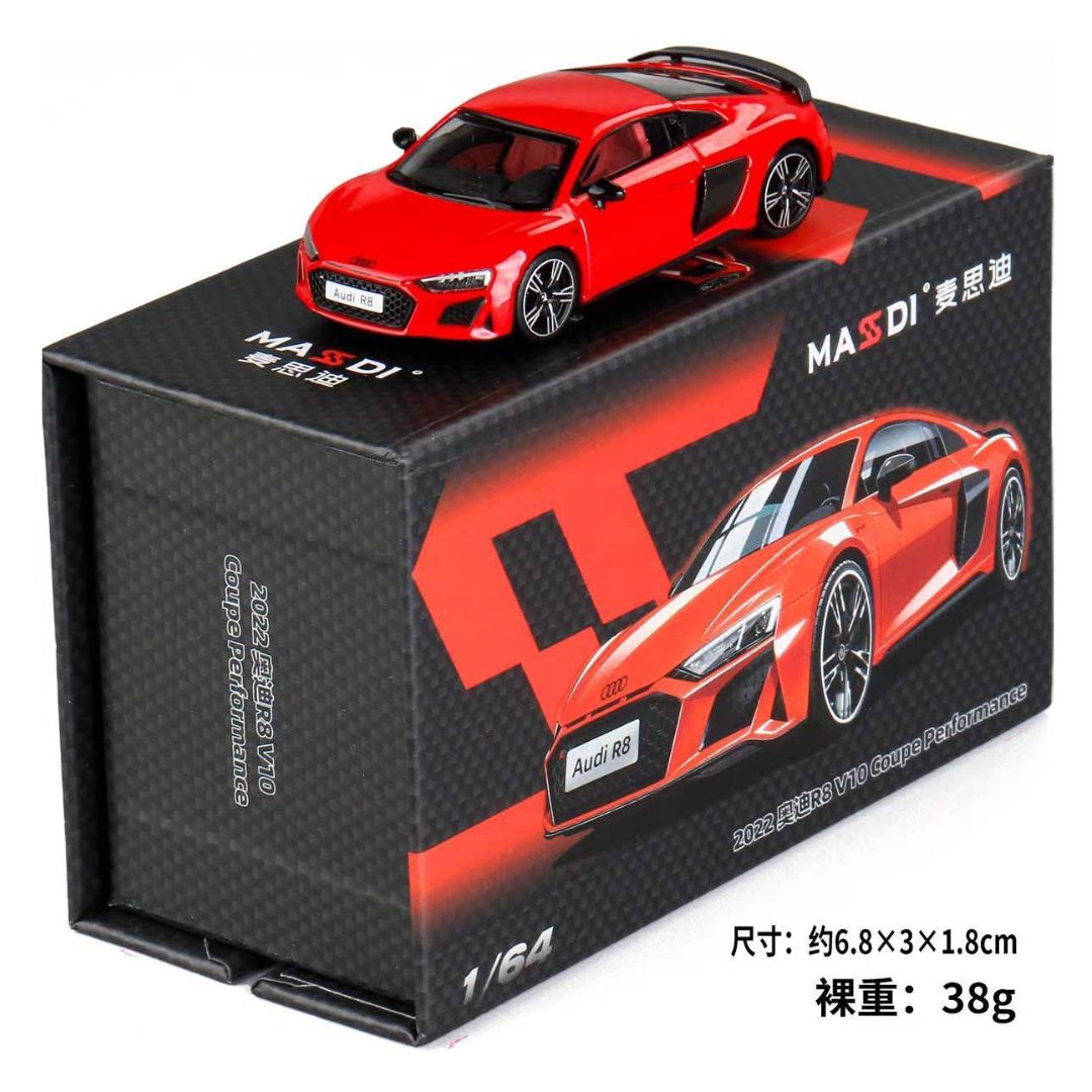 Audi R8 V10 2022 Coupe PerformanceRed 1:64 Die-cast By Massadi