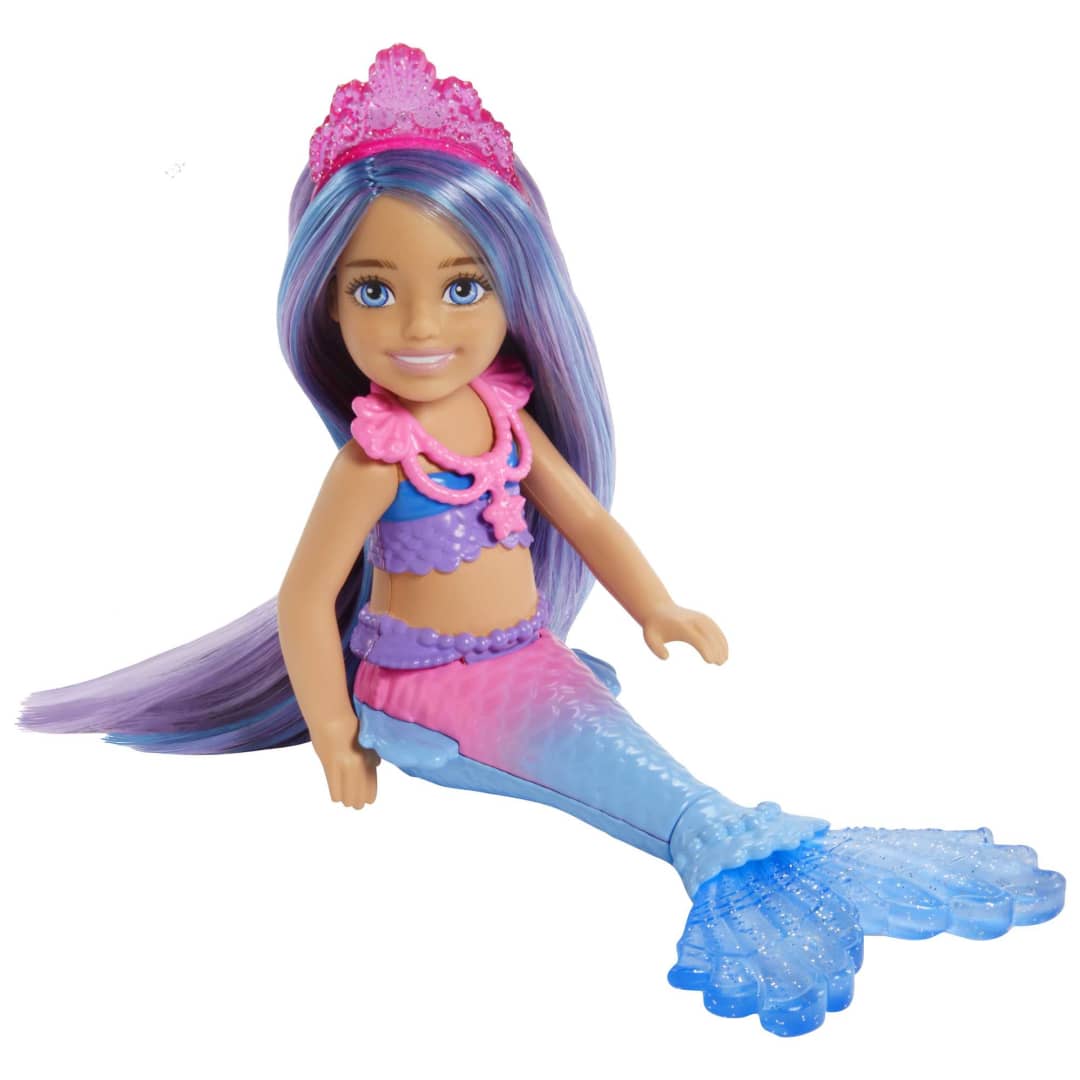 Barbie Mermaid Power™ Chelsea™ Mermaid Doll (Blue & Purple Hair) with 2 Pets, Treasure Chest & Accessories by Mattel -Mattel - India - www.superherotoystore.com