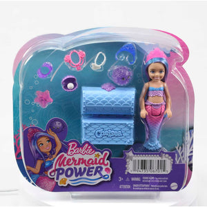 Barbie Mermaid Power™ Chelsea™ Mermaid Doll (Blue & Purple Hair) with 2 Pets, Treasure Chest & Accessories by Mattel -Mattel - India - www.superherotoystore.com