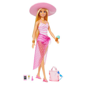 Barbie Doll with Swimsuit and Beach Themed Accessories by Mattel -Mattel - India - www.superherotoystore.com