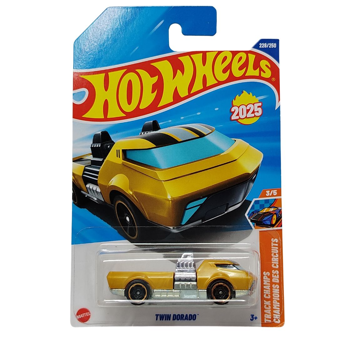 Track Champs Yellow Twin Dorado 1:64 Scale Die-Cast Car by Hot Wheels -Hot Wheels - India - www.superherotoystore.com