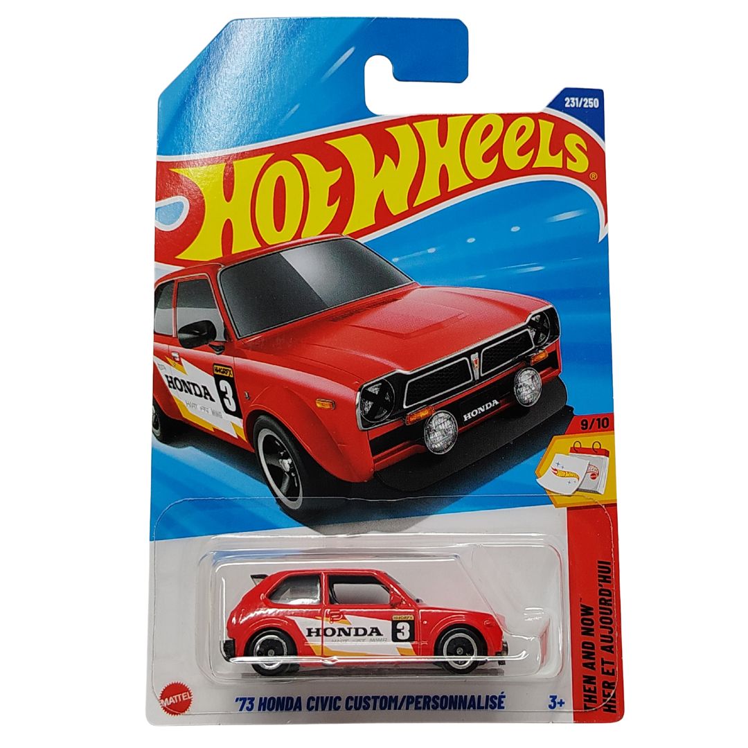 Then And Now Red 73 Honda Civic Custom 1:64 Scale Die-Cast Car by Hot Wheels -Hot Wheels - India - www.superherotoystore.com