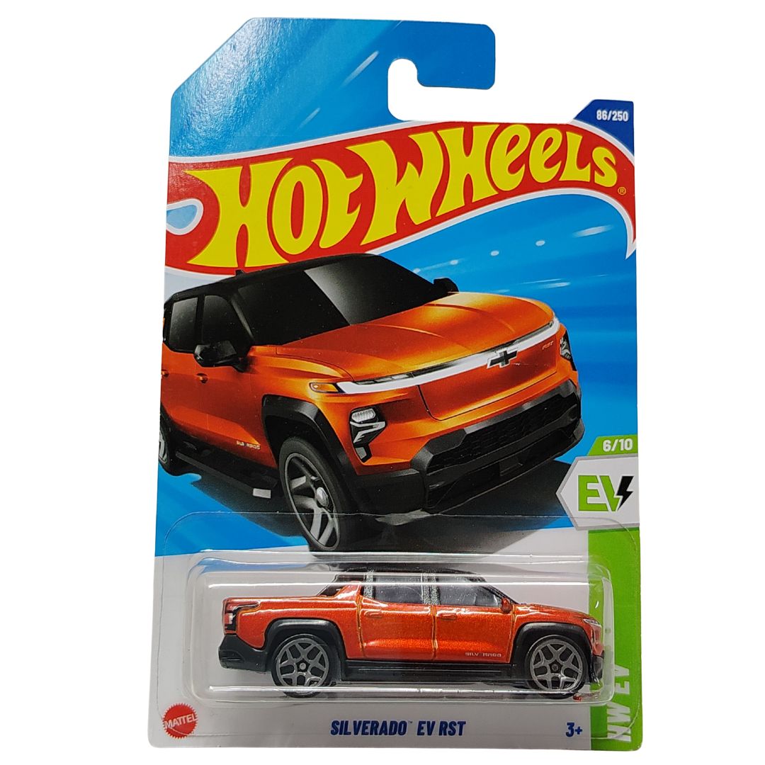 HW EV Orange Silverado EV RST 1:64 Scale Die-Cast Car by Hot Wheels -Hot Wheels - India - www.superherotoystore.com