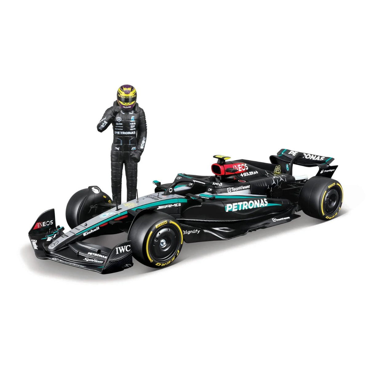Mercedes Gp -F1 W15 Eq Performance Team Amg Petronas Motorsport N 44 Season 2024 Lewis Hamilton - With Pilot 1/24 Scale Diecast Model By Bburago -Bburago - India - www.superherotoystore.com