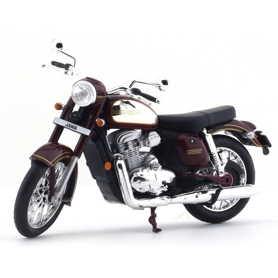 Maroon JAWA CLASSIC MINIATURE MODEL Die-cast Bike By Maisto -Maisto - India - www.superherotoystore.com