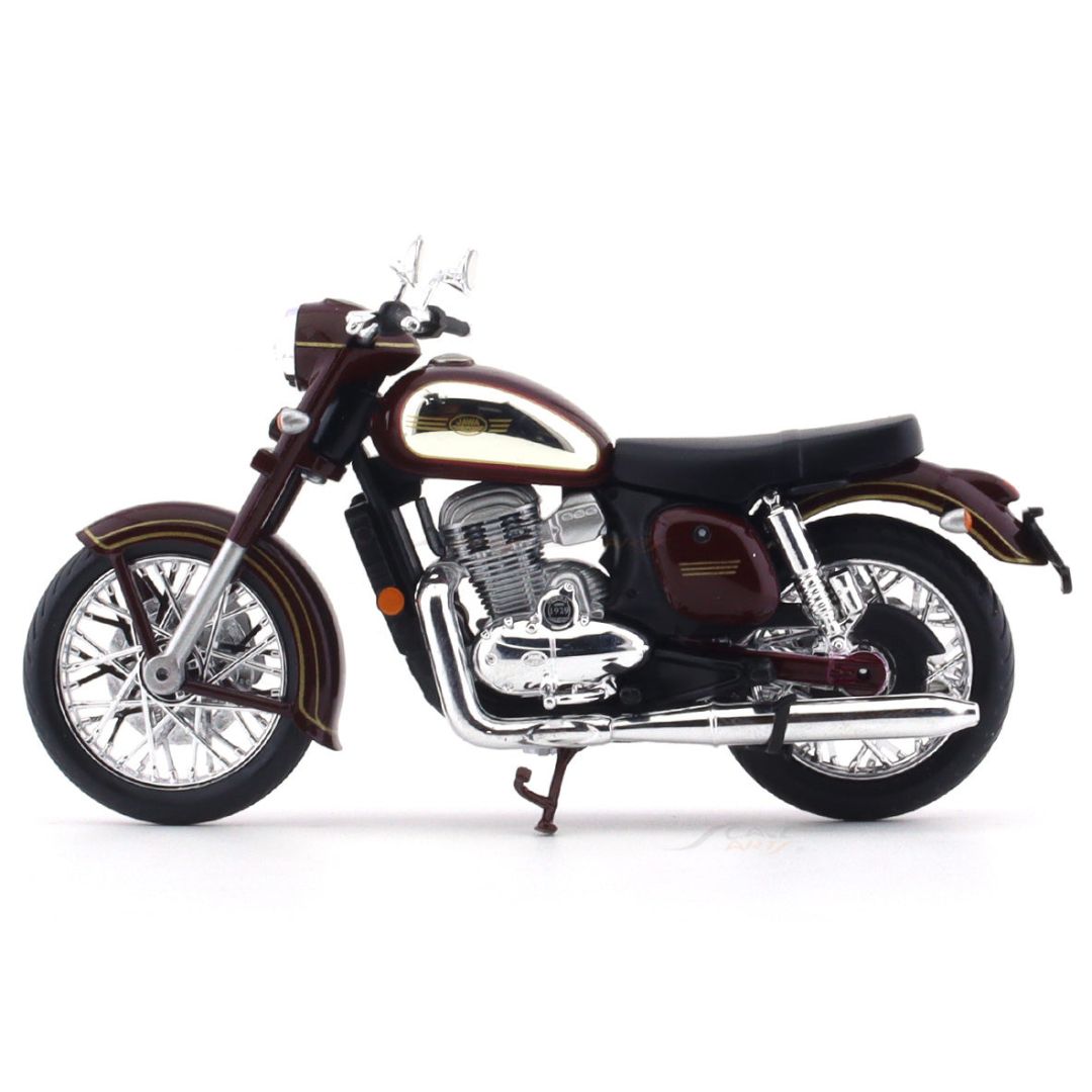 Maroon JAWA CLASSIC MINIATURE MODEL Die-cast Bike By Maisto -Maisto - India - www.superherotoystore.com