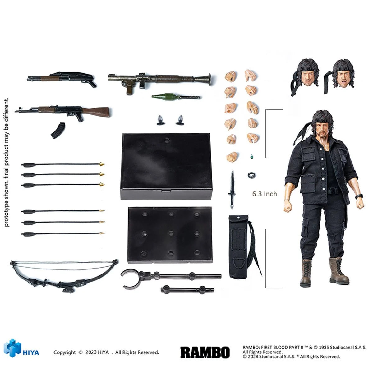 Rambo First Blood Part II 1:12 Scale Action Figure by Hiya Toys -Hiya Toys - India - www.superherotoystore.com