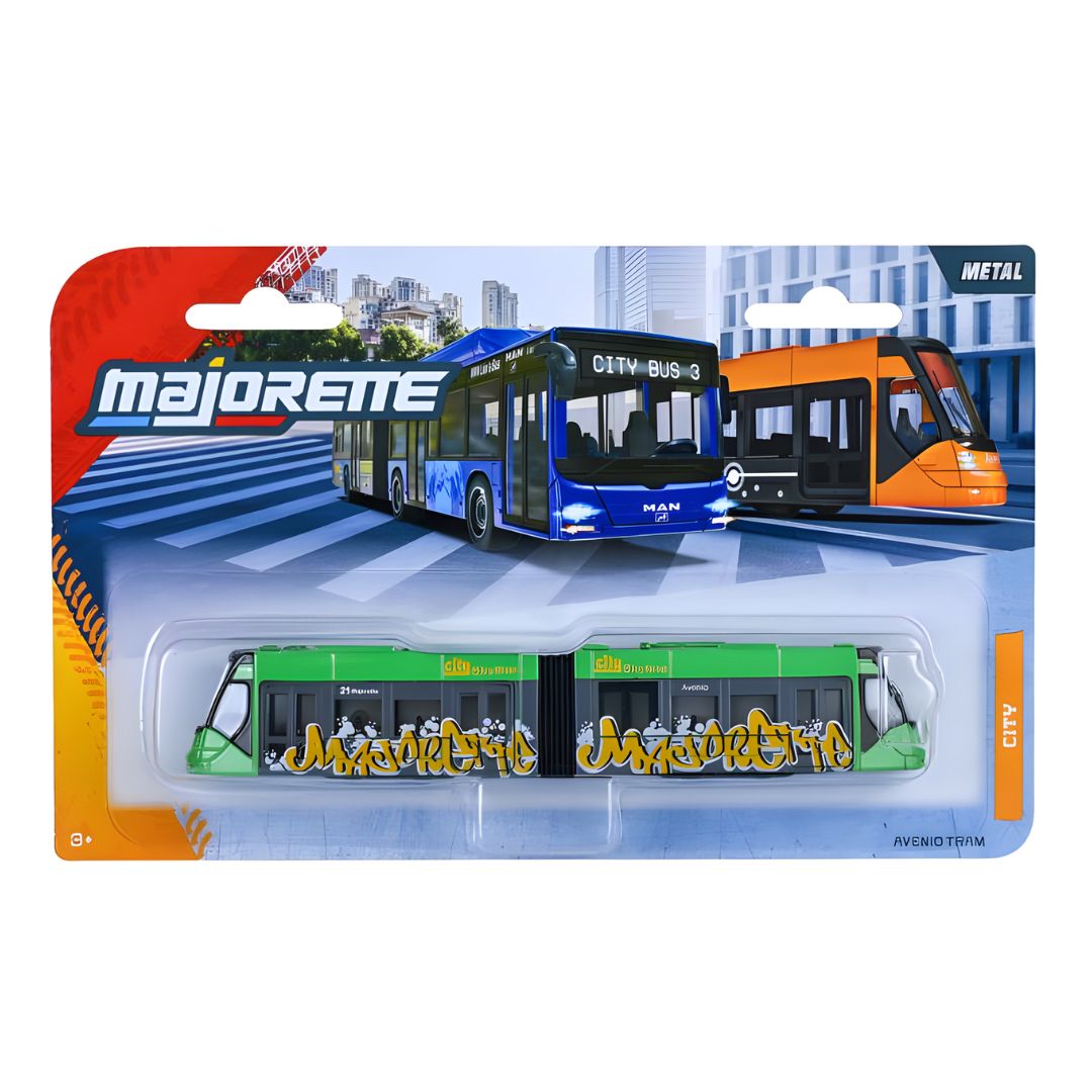 City Green AVENIO TRAM 1:64 Scale By Majorette -Majorette - India - www.superherotoystore.com