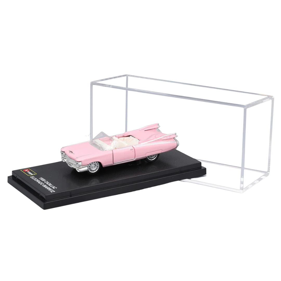 Pink 1959 CADILLAC ELDORADO BIARRITZ (Hard Case) 1:64 Scale Die-Cast car By Bburago