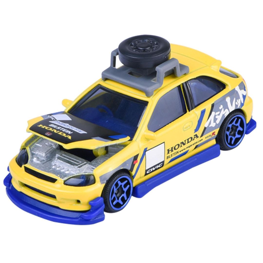 Yellow JDM Legends Honda Civic Type R EK9 1:64 Scale Die-Cast Car By Majorette -Majorette - India - www.superherotoystore.com