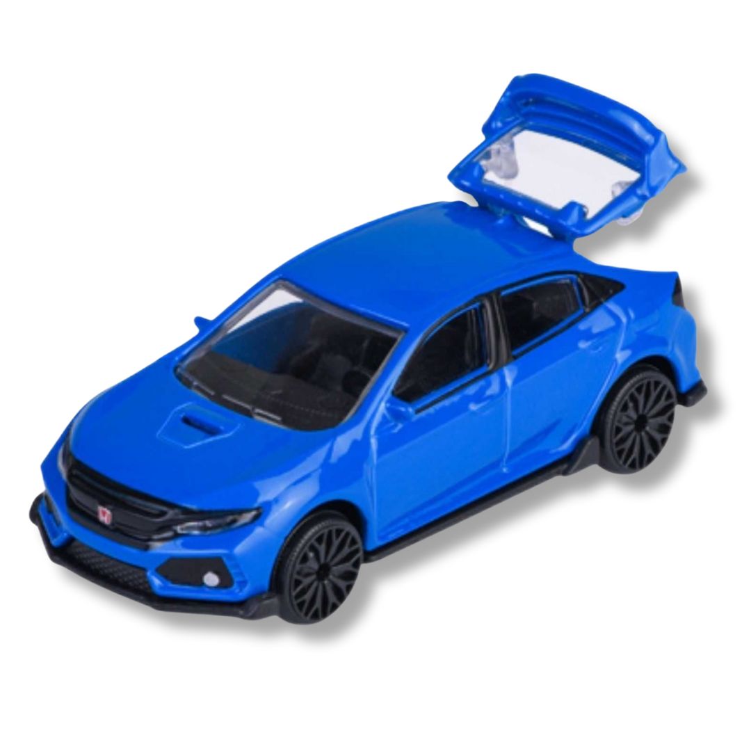 Showroom Premium Cars Blue Honda Civic Type R 1:64 Scale Die-Cast Car By Majorette