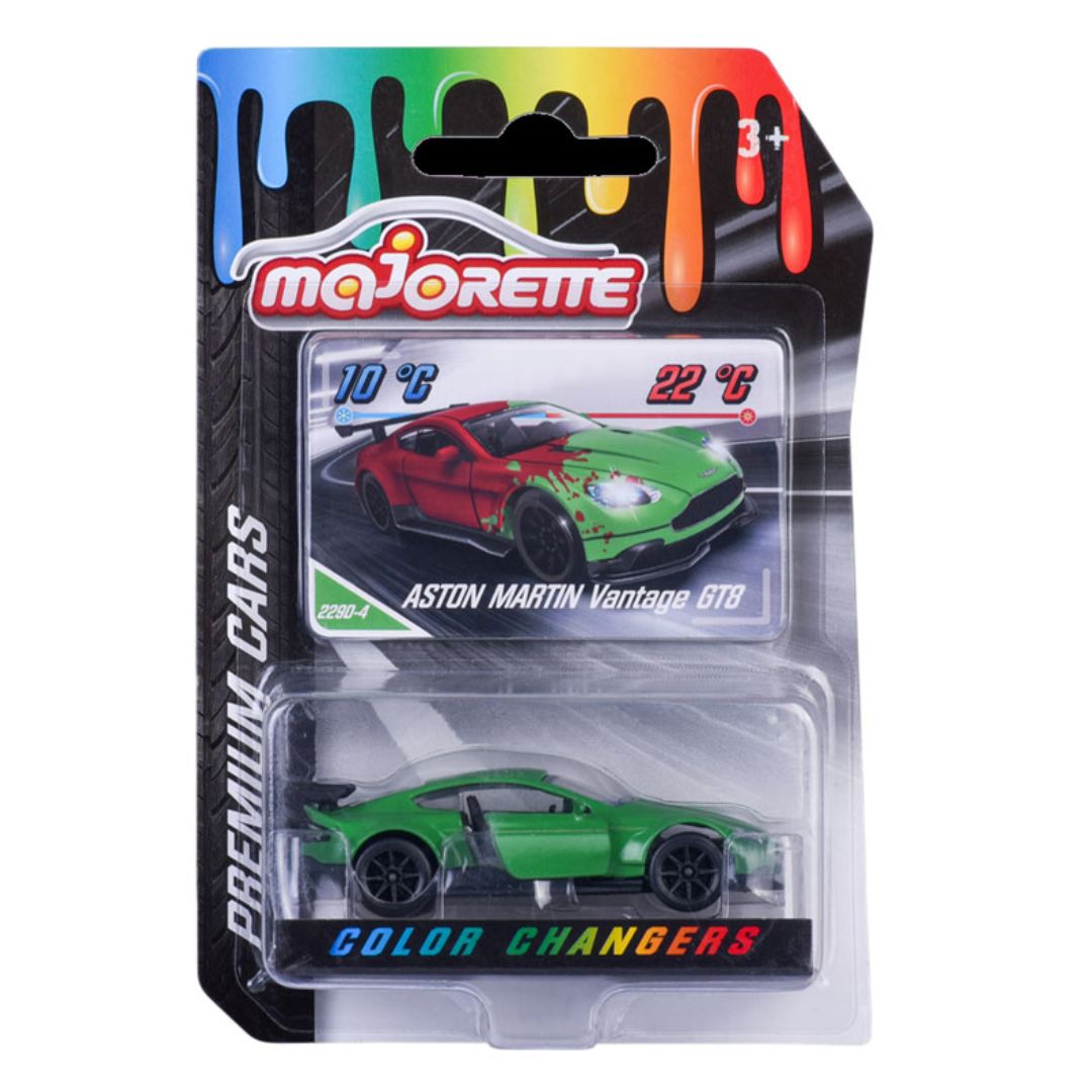 Colour Changers Aston Martin Vantage GT8 1:64 Scale Die-Cast Car By Majorette
