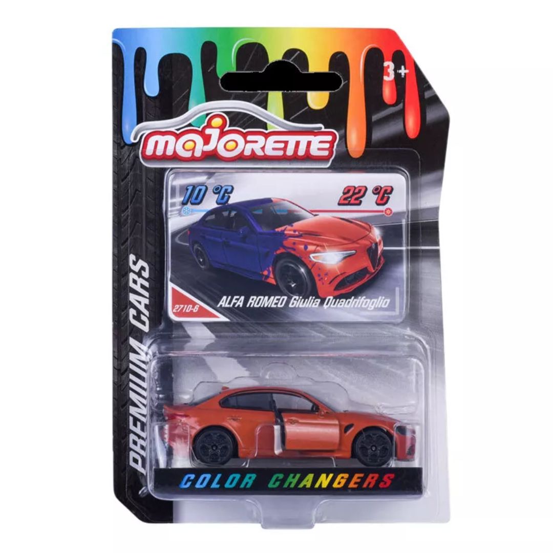 Colour Changers Alfa Romeo Giulia Quadrifoglio 1:64 Scale Die-Cast Car By Majorette
