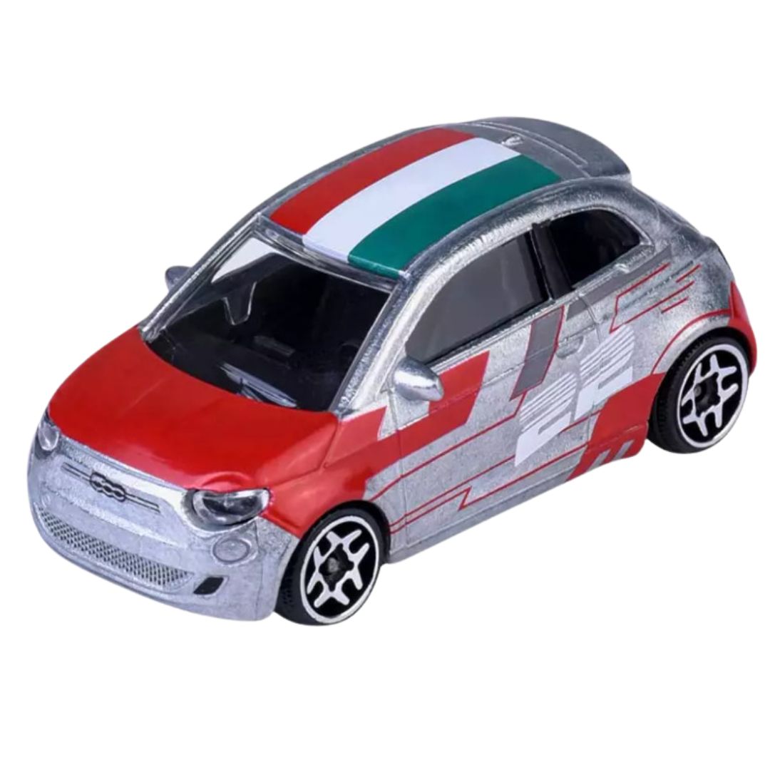Racing Premium Silver FIAT 500 icon Die-Cast Car By Majorette