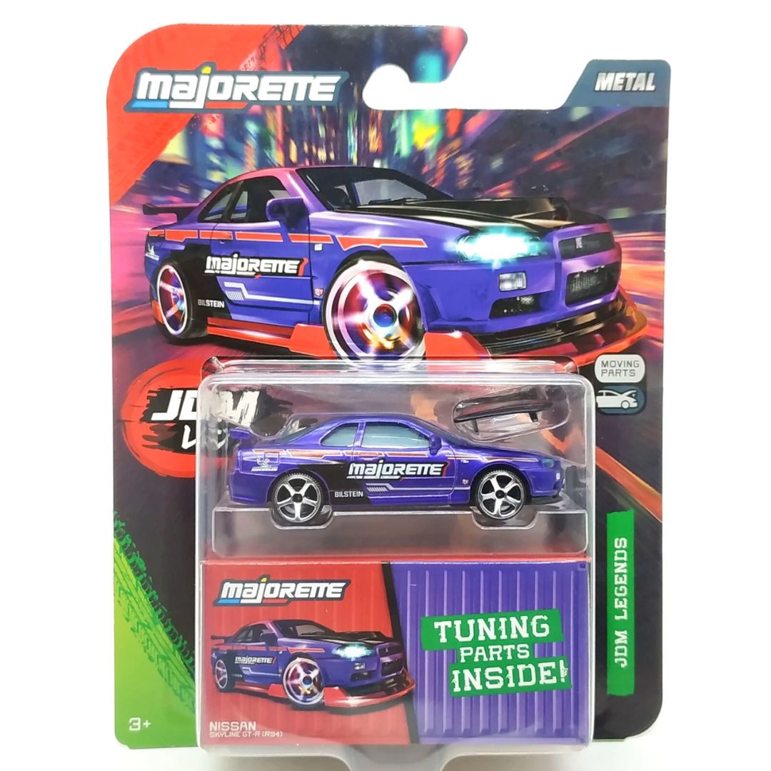 Purple JDM Legends Nissan Skyline GT-R (R34) 1:64 Scale Die-Cast Car By Majorette -Majorette - India - www.superherotoystore.com