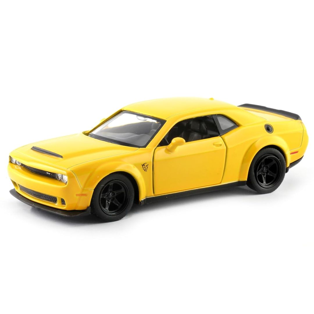 Yellow Dodge Challenger SRT Demon 1:43 Scale Die-Cast Car By RMZ