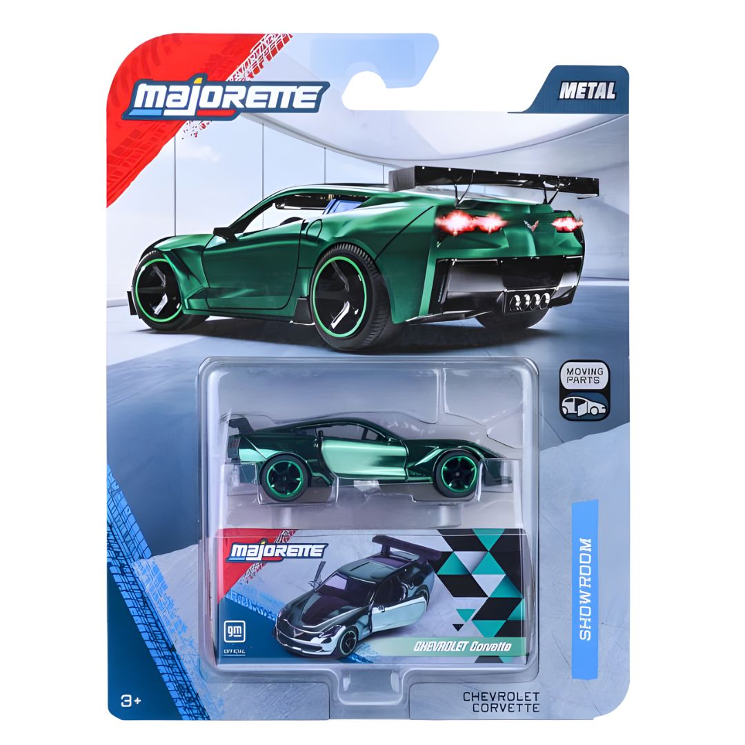 Showroom Deluxe Green Chevrolet Corvette 1:64 Scale Die-Cast Car By Majorette -Majorette - India - www.superherotoystore.com