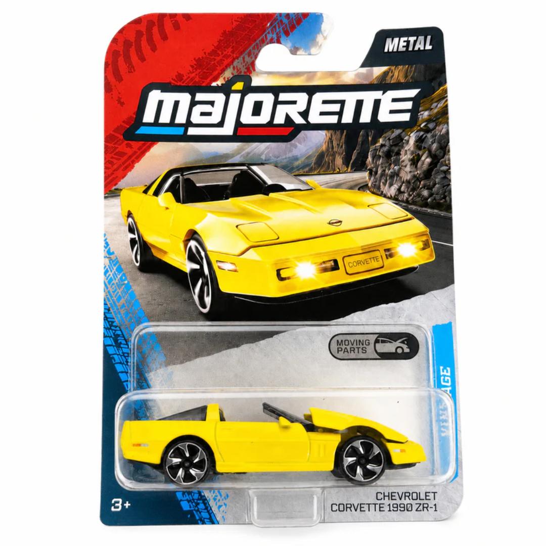 Vintage Series Yellow Chevrolet Corvette 1990 ZR-1 1:64 Scale Die-Cast Car By Majorette -Majorette - India - www.superherotoystore.com