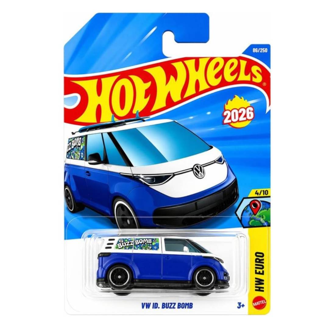 Blue HW Euro VW ID Buzz Bomb (86/250) 1:64 Scale Die-Cast Car By Hot Wheels -Hot Wheels - India - www.superherotoystore.com