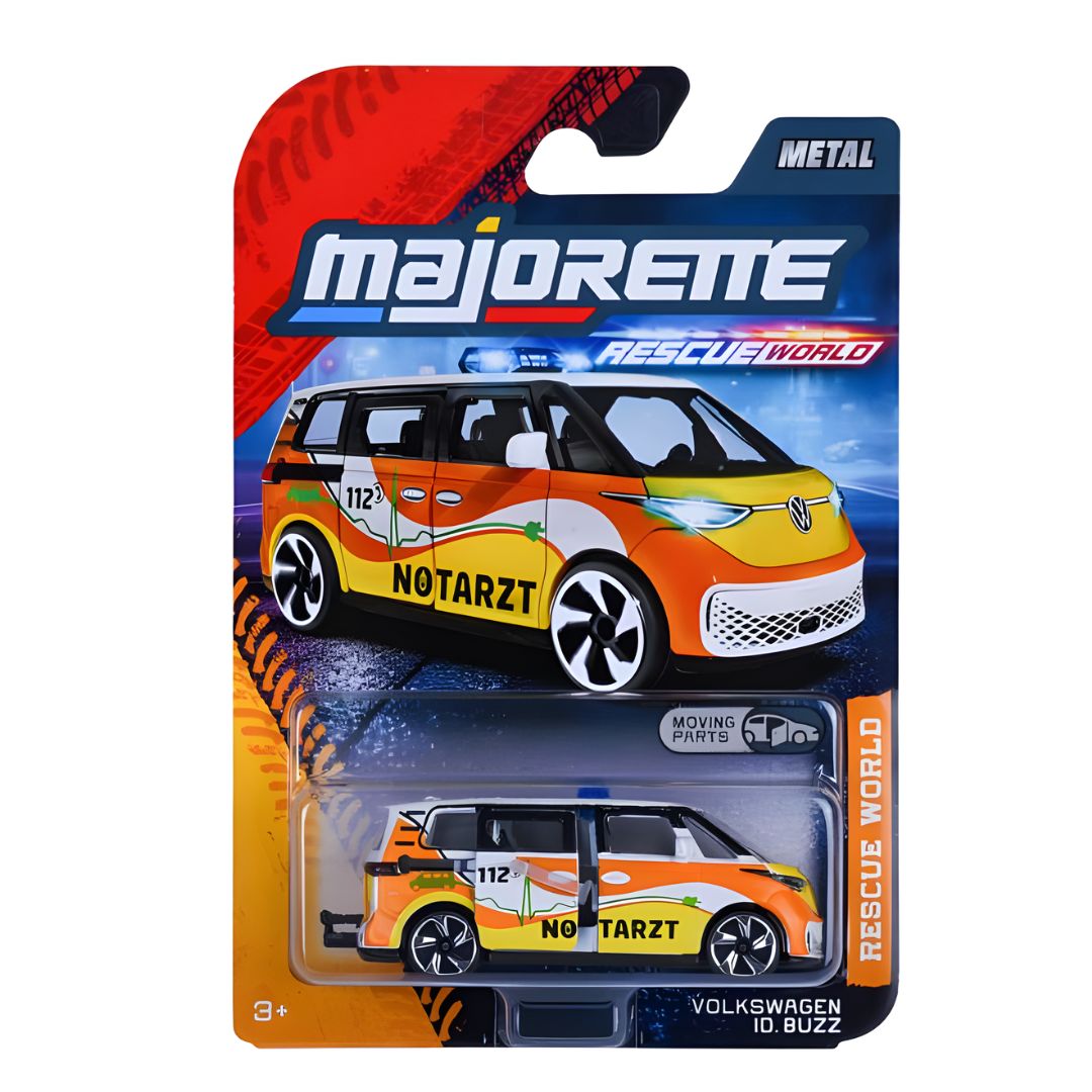 Rescue World VOLKSWAGEN ID Buzz 1:64 Scale Die-Cast Car By Majorette -Majorette - India - www.superherotoystore.com