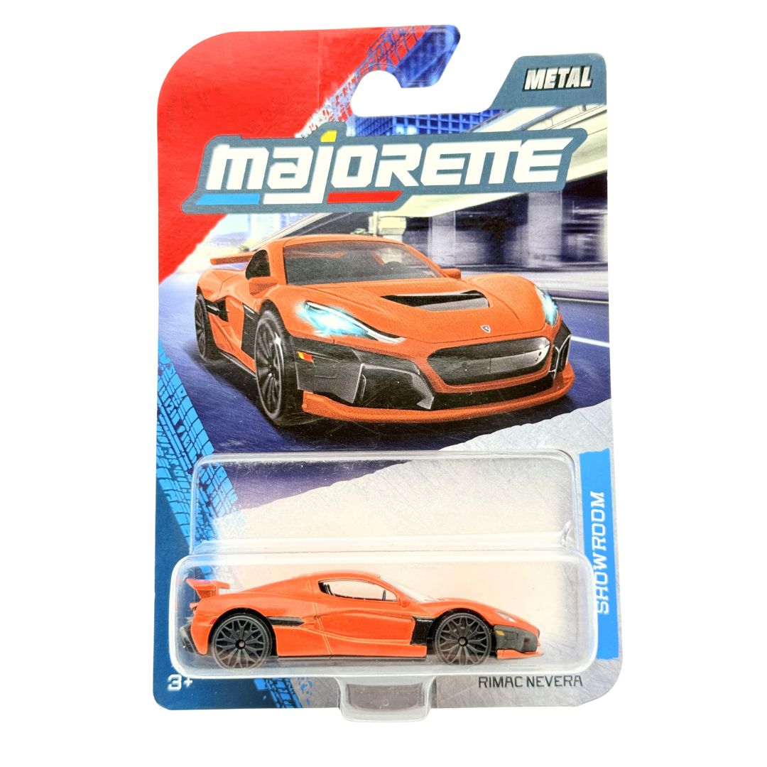 Showroom Premium Cars Orange Rimac Nevera 1:64 Scale Die-Cast Car By Majorette -Majorette - India - www.superherotoystore.com