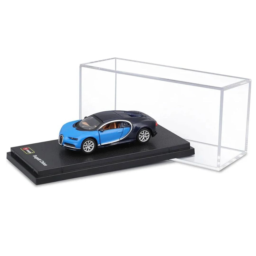 Blue Bugatti Chiron (Hard Case) 1:64 Scale Die-Cast car By Bburago