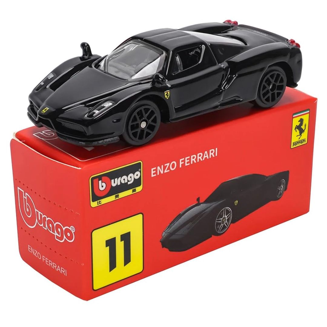 Black Race & Play Ferrari Enzo Ferrari 1:64 Scale Die-Cast Car By Bburago -Bburago - India - www.superherotoystore.com