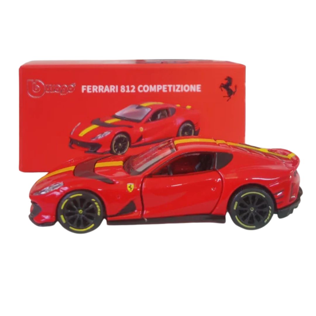 Red Race & Play Ferrari 812 Competizione 1:64 Scale Die-Cast Car By Bburago
