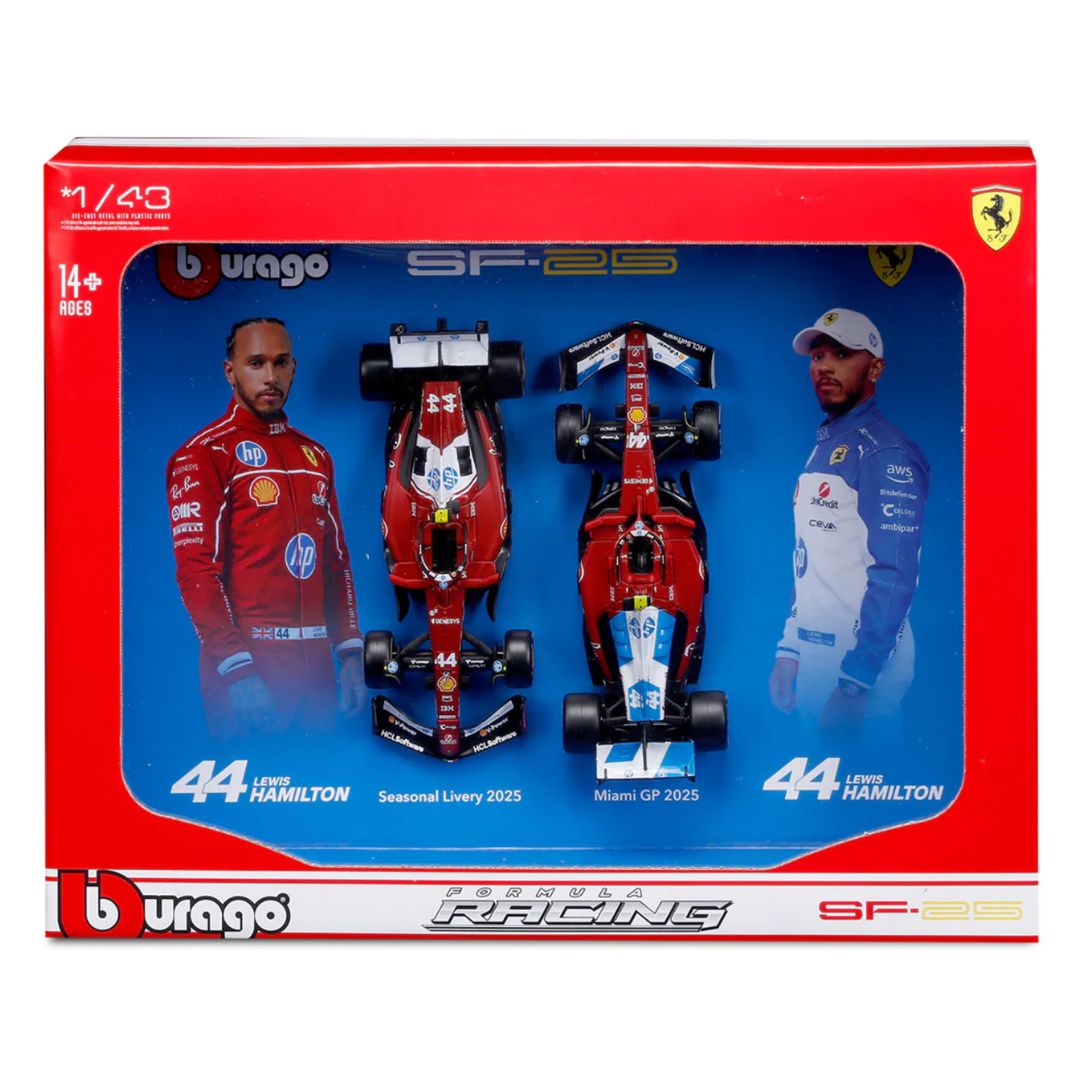 F1 Ferrari SF-25 2PK 1:43 Scale Die-Cast Set By Bburago