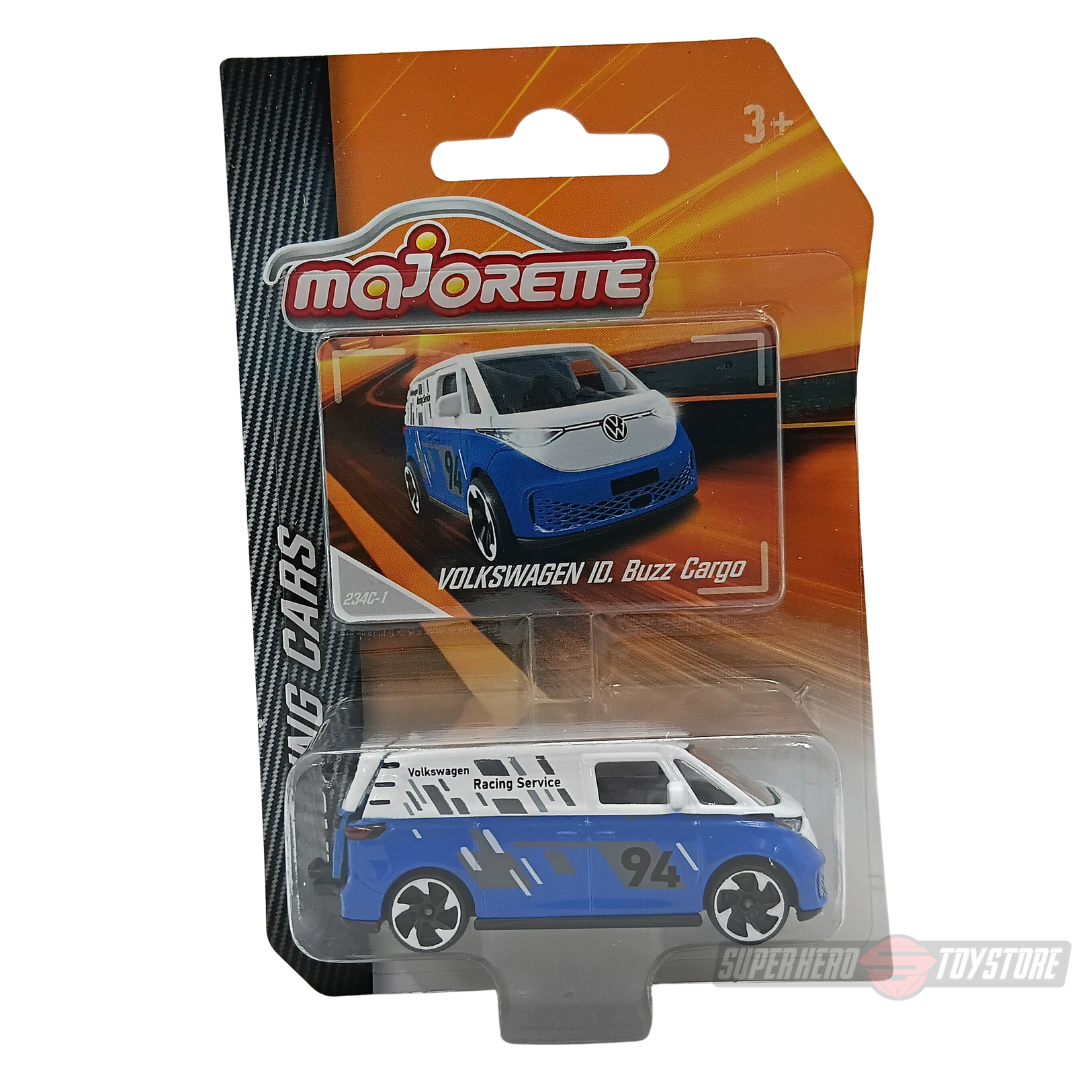 WHITE-BLUE VOLKSWAGEN ID. BUZZ CARGO 1:64 Scale Die-Cast Car By Majorette -Majorette - India - www.superherotoystore.com