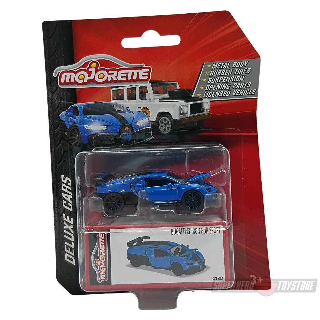 BLUE BUGATTI CHIRON PUR SPORT 1:64 Scale Die-Cast Car By Majorette -Majorette - India - www.superherotoystore.com