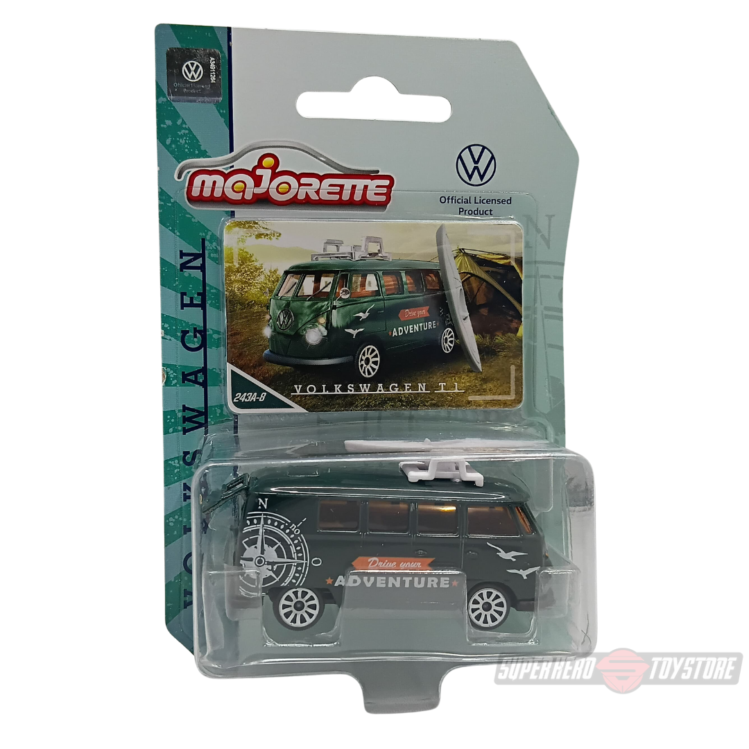 GREEN VOLKSWAGEN T1 (ADVENTURE) 1:64 Scale Die-Cast Car By Majorette -Majorette - India - www.superherotoystore.com