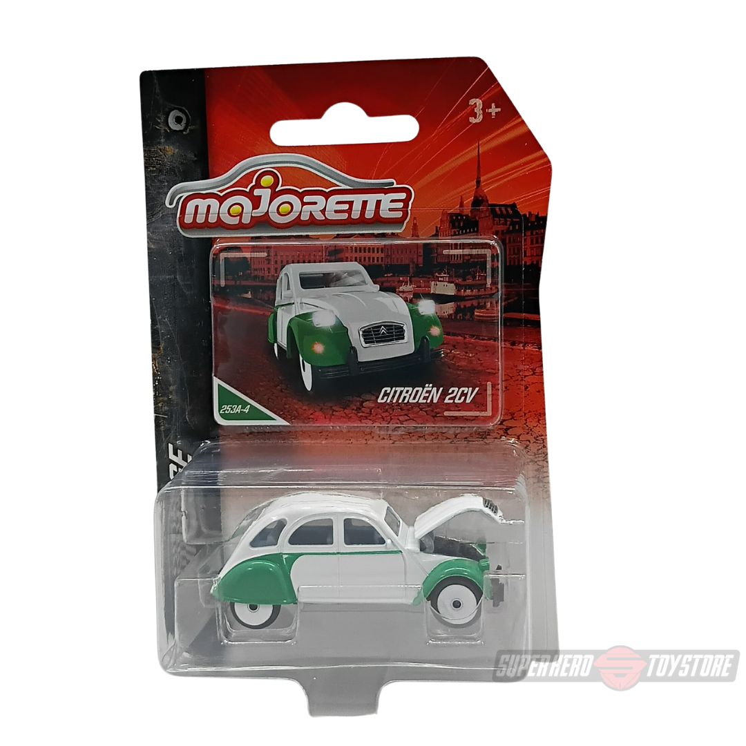WHITE - GREEN CITROEN 2CV 1:64 Scale Die-Cast Car By Majorette -Majorette - India - www.superherotoystore.com