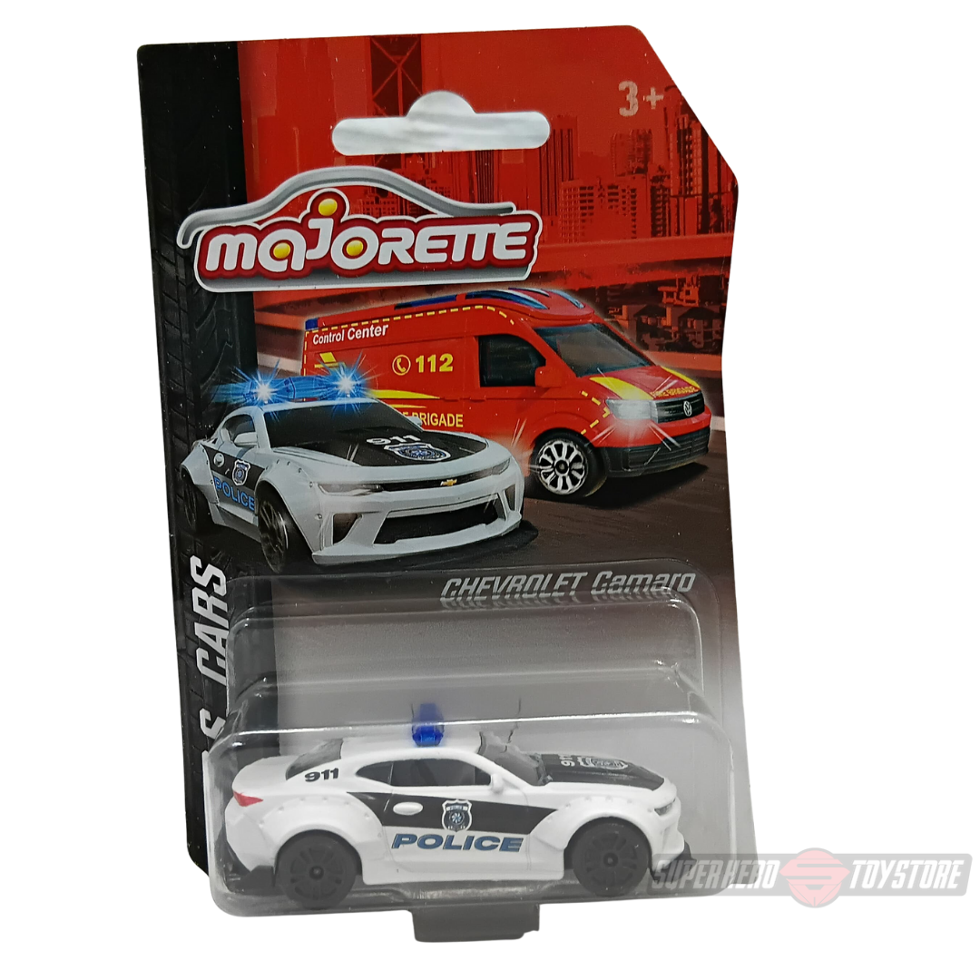 WHITE POLICE CHEVROLET CAMERO 1:64 Scale Die-Cast Car By Majorette -Majorette - India - www.superherotoystore.com