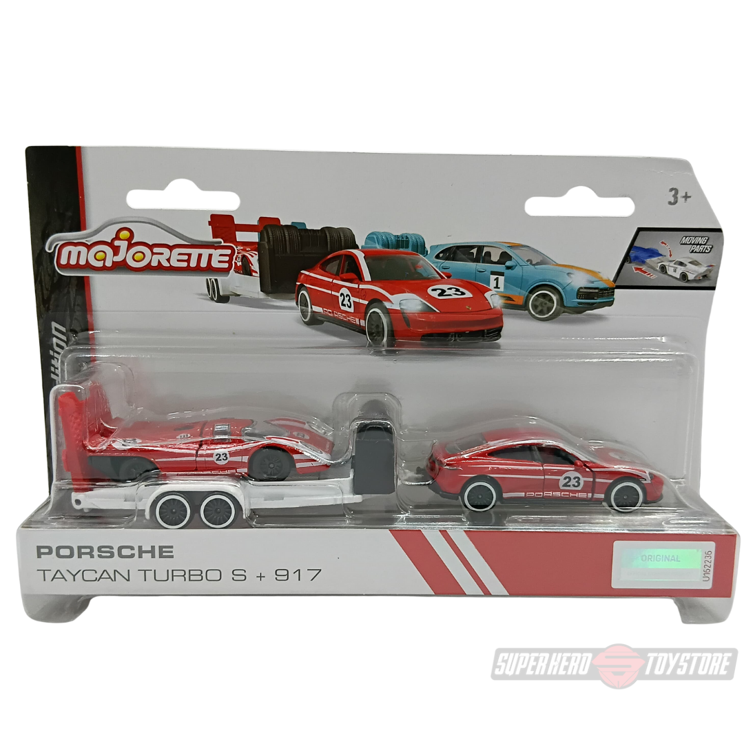 PORSCHE EDITION RED TAYCAN TURBO S + 917 1:64 Scale Die-Cast Car SET By Majorette -Majorette - India - www.superherotoystore.com