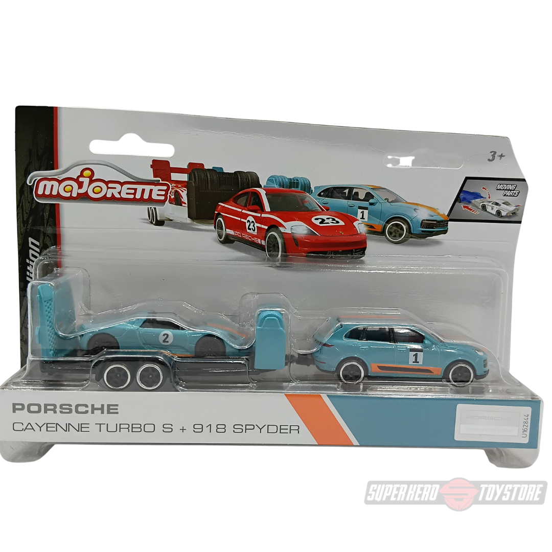 PORSCHE EDITION BLUE CAYENNE TURBO S + 918 SPYDER 1:64 Scale Die-Cast Car SET By Majorette -Majorette - India - www.superherotoystore.com