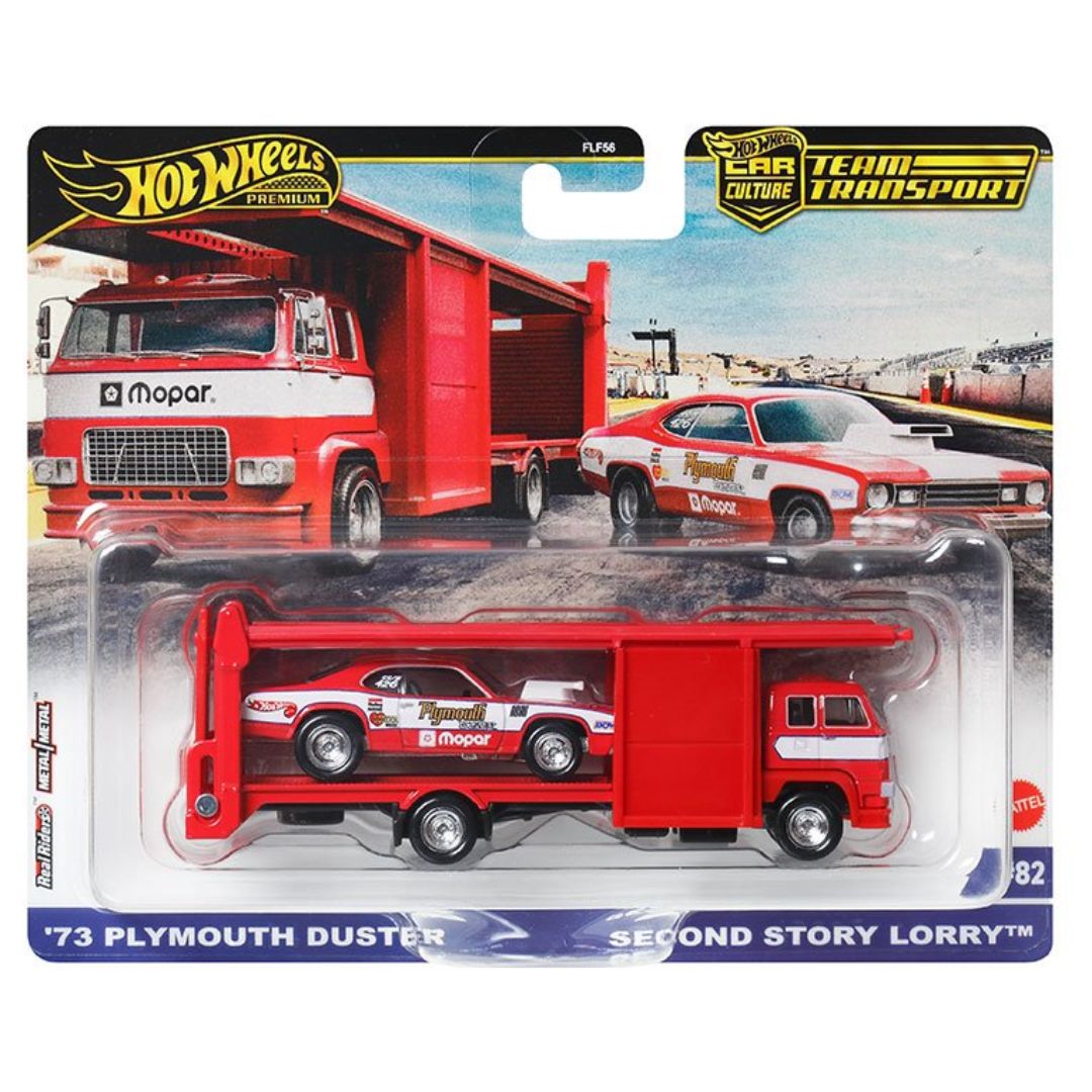 Team Transport 1973 Plymouth Duster and Secon Story Lorry Car Set by Hot Wheels