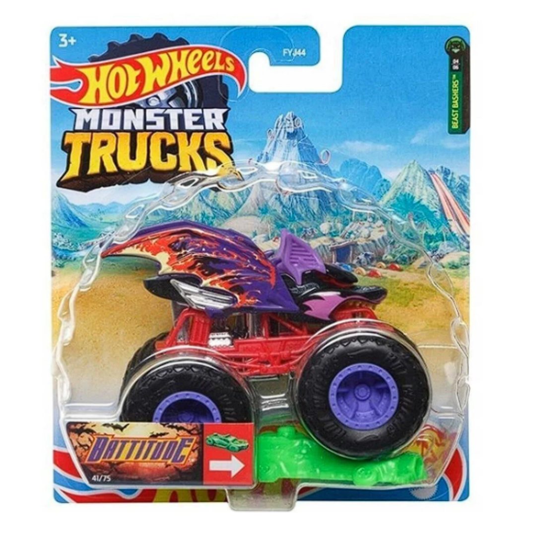 Beast Bashers Battitude 1:64 Scale Die-Cast Monster Truck By Hot Wheels