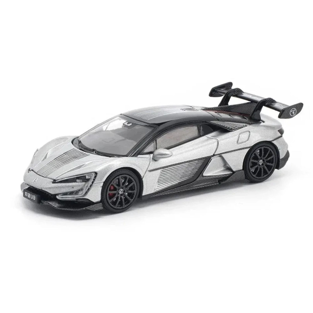 Yangwang U9 Silver 1:64 Diecast Car By Pop Race