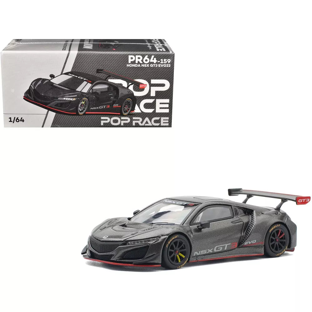 Carbon Edition Honda NSX GT3 EVO22 1:64 Scale Die-Cast Car By Pop Race -Pop Race - India - www.superherotoystore.com